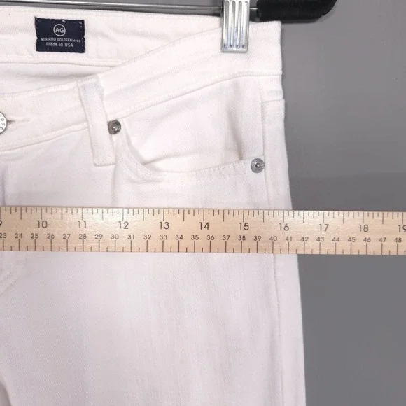 AG ADRIANO GOLDSCHMIED Women's Jeans 28R THE ANGEL Boot Cut Flare White USA MADE - Picture 5 of 15
